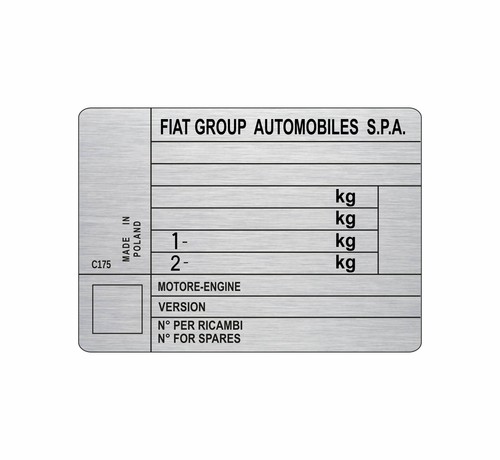 Targhetta fiat riproduzione - targhetta,
